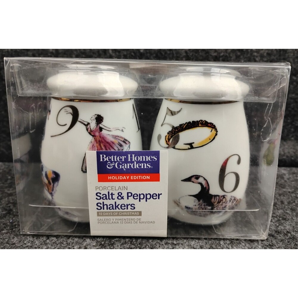 12 Days of Christmas Salt and Pepper Shakers Set Better Homes and Gardens NEW
